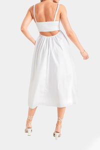Thumbnail for Old Navy - Fit & Flare Sleeveless Cotton-Poplin Smocked-Bodice Midi Dress