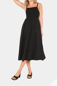 Thumbnail for Old Navy - Fit & Flare Sleeveless Cotton-Poplin Smocked-Bodice Midi Dress