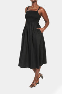 Thumbnail for Old Navy - Fit & Flare Sleeveless Cotton-Poplin Smocked-Bodice Midi Dress