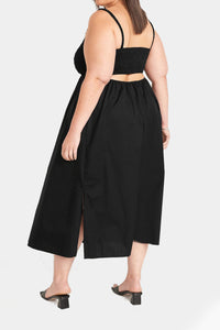 Thumbnail for Old Navy - Fit & Flare Sleeveless Cotton-Poplin Smocked-Bodice Midi Dress