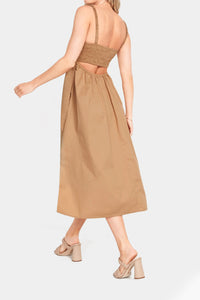 Thumbnail for Old Navy - Fit & Flare Sleeveless Cotton-Poplin Smocked-Bodice Midi Dress