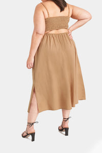 Thumbnail for Old Navy - Fit & Flare Sleeveless Cotton-Poplin Smocked-Bodice Midi Dress