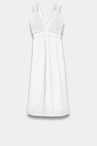 Thumbnail for Promod - Long Crochet Detail Dress - Ecru