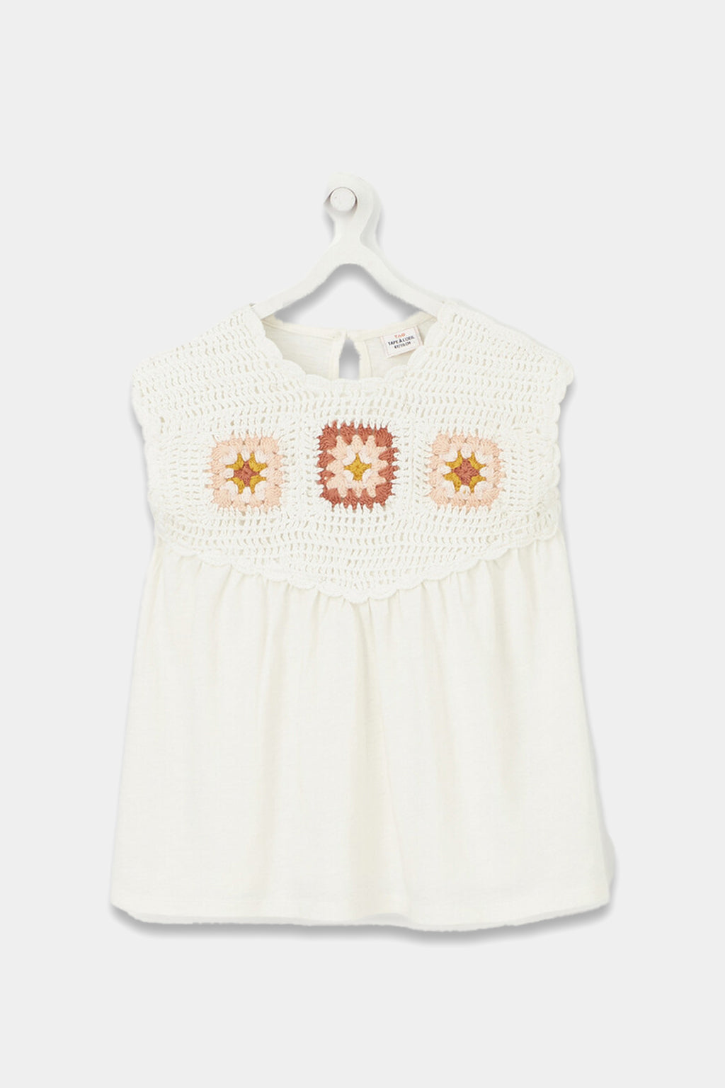 Tao - Cream Organic Cotton Crochet T-shirt