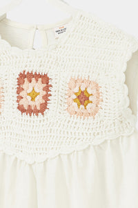 Thumbnail for Tao - Cream Organic Cotton Crochet T-shirt