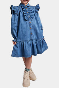 Thumbnail for Mothercare - Denim Shirt Dress With Frill