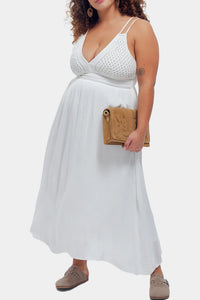 Thumbnail for Promod - Long Crochet Detail Dress - Ecru