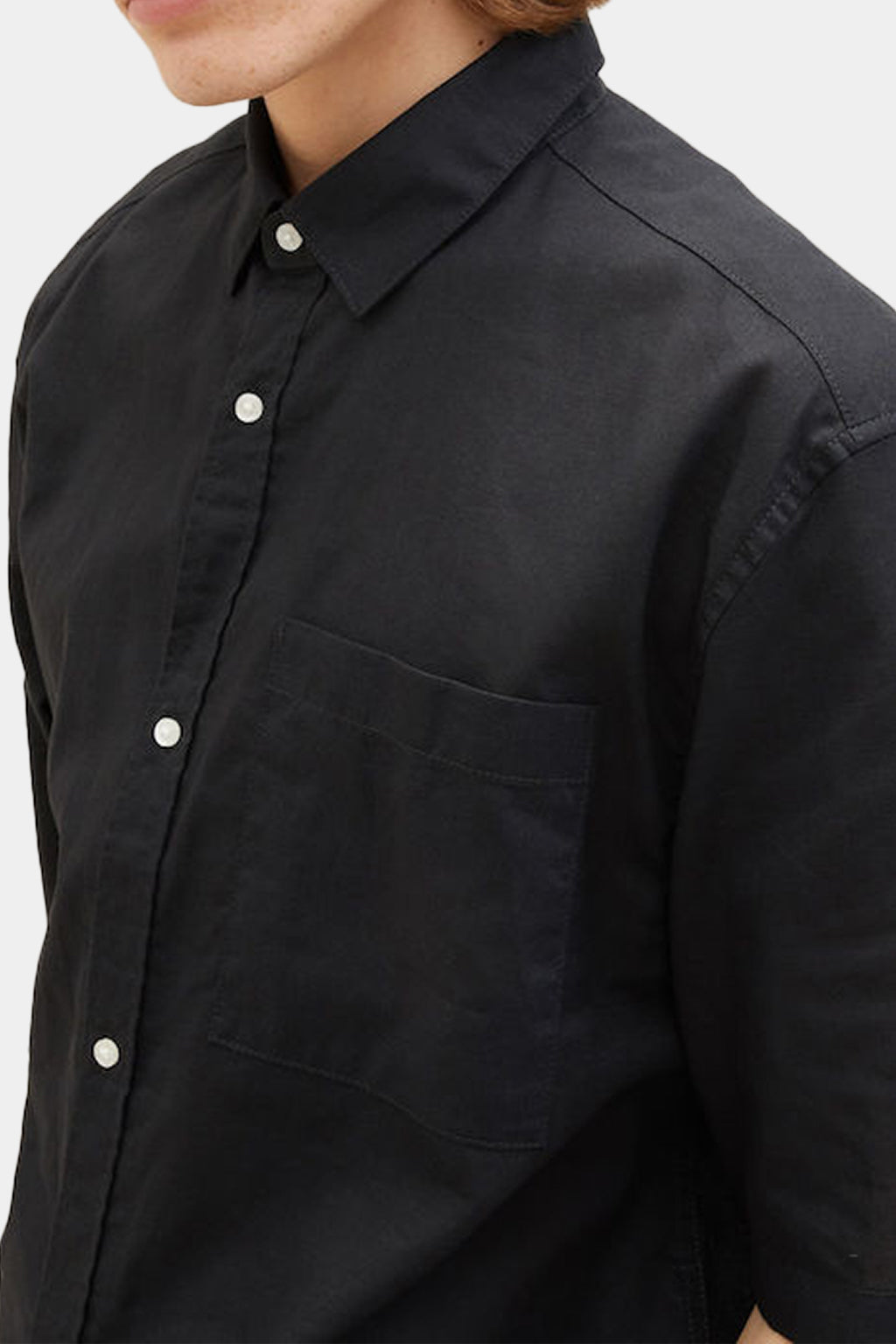 Tom Tailor - Men's Shirt With Short Sleeves Black