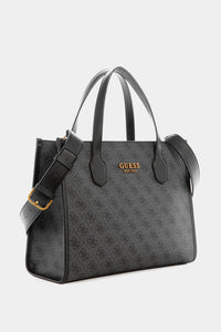 Thumbnail for Guess - Coal Logo Silvana Small Tote Bag