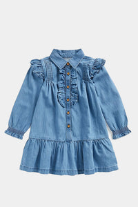 Thumbnail for Mothercare - Denim Shirt Dress With Frill