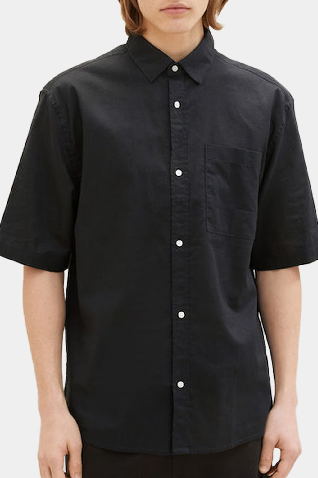 Tom Tailor - Men's Shirt With Short Sleeves Black