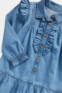 Thumbnail for Mothercare - Denim Shirt Dress With Frill