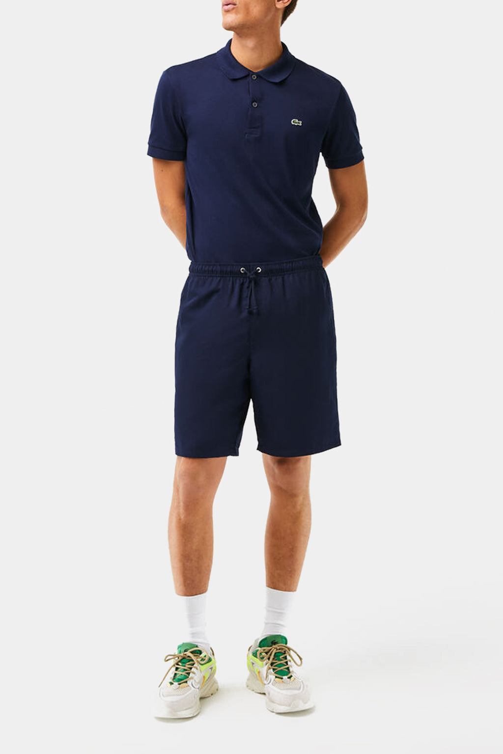 Lacoste Sport Tennis Shorts In Solid Diamond Weave Taffeta