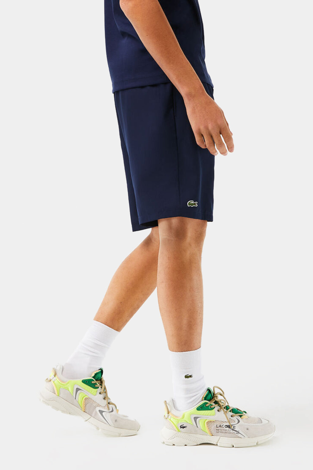 Lacoste Sport Tennis Shorts In Solid Diamond Weave Taffeta