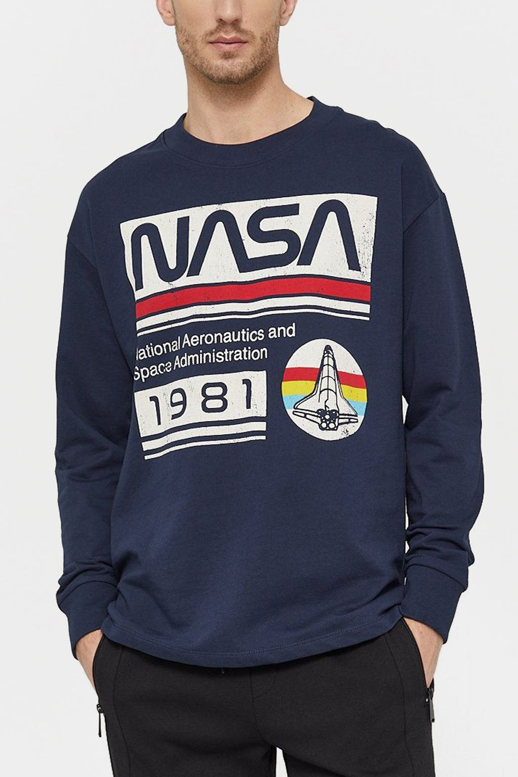 Medicine Men s cotton longsleeve Nasa Sweatshirt Outlethouse