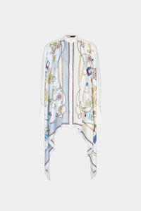 Thumbnail for Tommy Hilfiger - Hilfiger Collection Pure Silk Nautical Print Asymmetrical Shirt