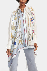 Thumbnail for Tommy Hilfiger - Hilfiger Collection Pure Silk Nautical Print Asymmetrical Shirt