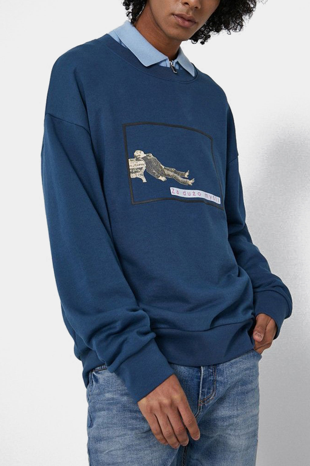 Medicine - Men's navy blue knitted sweatshirt from the Possibilities collection - Wisława Szymborska Foundation