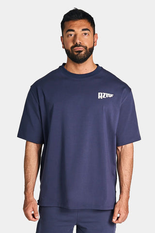Rzsit - Never Settle Men's Purple Oversized Drop-shoulder T-shirt
