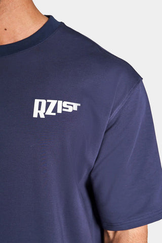 Rzsit - Never Settle Men's Purple Oversized Drop-shoulder T-shirt