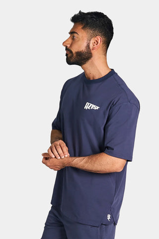 Rzsit - Never Settle Men's Purple Oversized Drop-shoulder T-shirt