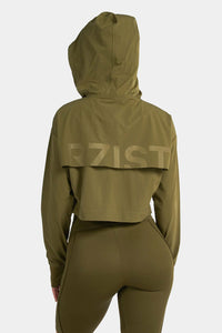Thumbnail for Rzist - Women's Jet Black 2-in-1 Tear Away Crop Top & Hoodie