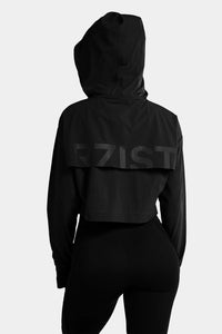 Thumbnail for Rzist - Women's Jet Black 2-in-1 Tear Away Crop Top & Hoodie