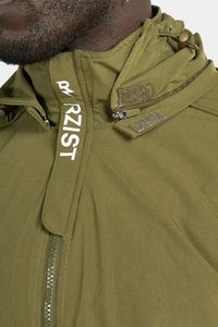 Thumbnail for Rzist - Unisex Capulet Olive Hooded Bomber Jacket