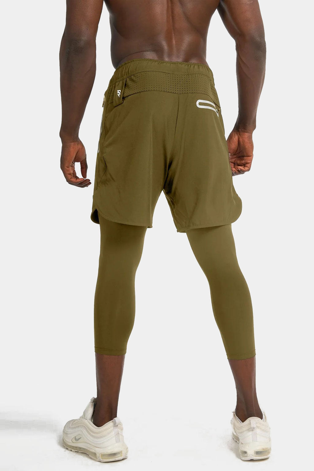 Rzist - Men's 2-in-1 Capulet Olive Shorts With Long Tights