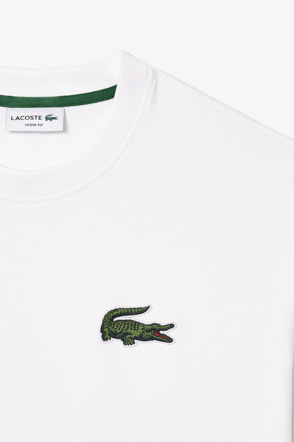 Lacoste - Unisex Loose Fit Large Crocodile Organic Cotton T-shirt