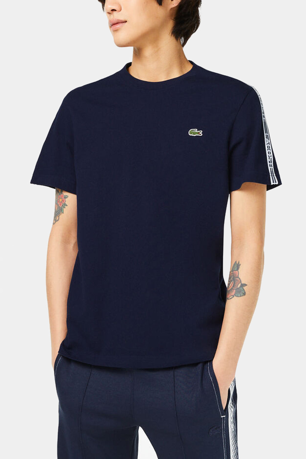 Lacoste - Men’s Lacoste Regular Fit Logo Stripe T-shirt