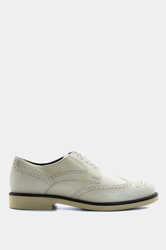 Tod's - Men's Beige Leather Detail Lace Up Shoe