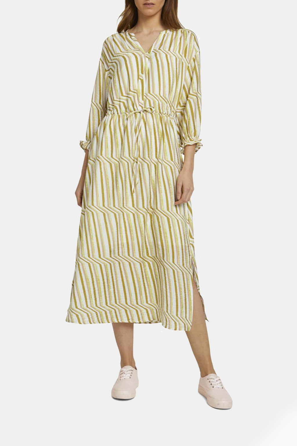Tom Tailor - Patterned Dress With Waist Band