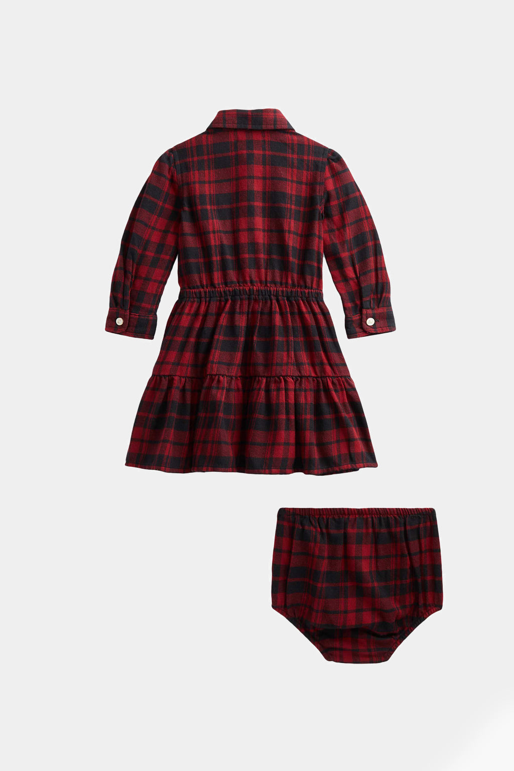 Polo Ralph Lauren - Girl's Plaid Cotton Twill Shirtdress - Little Kid In Black/Red