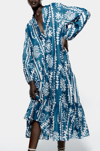 Thumbnail for Zara - Printed Panel Dress