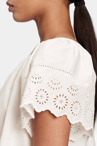 Thumbnail for Gap - Eyelet Flutter Sleeve Top