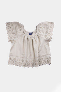 Thumbnail for Gap - Eyelet Flutter Sleeve Top