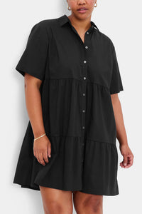 Thumbnail for Gap - Tiered Mini Shirt Dress