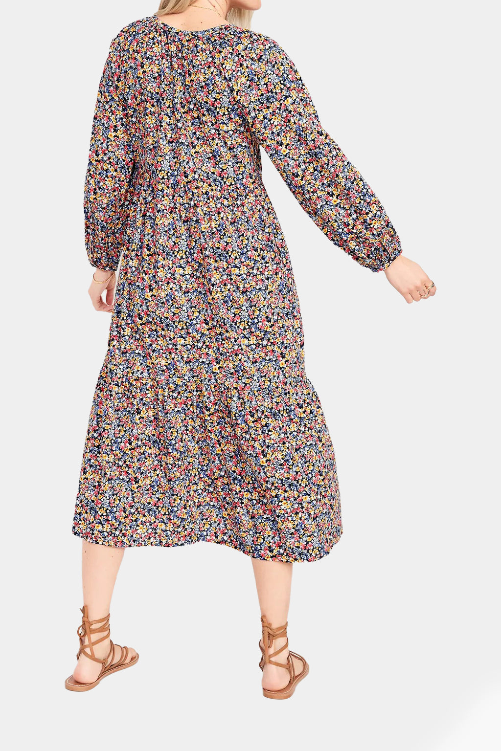 Old Navy - Printed Button-Front All-Day Midi Swing Dress