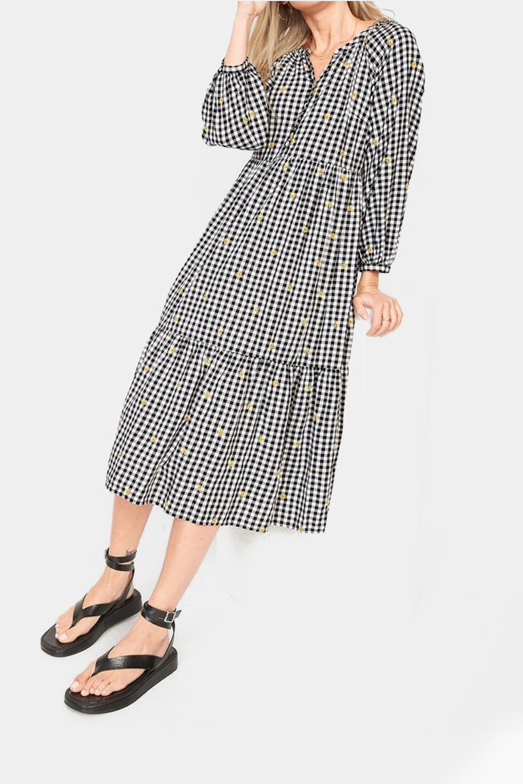 Old Navy - Printed Button-Front All-Day Midi Swing Dress