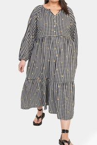 Thumbnail for Old Navy - Printed Button-Front All-Day Midi Swing Dress