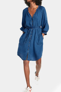 Thumbnail for Old Navy - Waist-Defined Poet Mini Shirt Dress