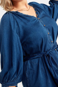 Thumbnail for Old Navy - Waist-Defined Poet Mini Shirt Dress