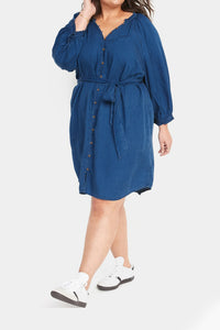 Thumbnail for Old Navy - Waist-Defined Poet Mini Shirt Dress