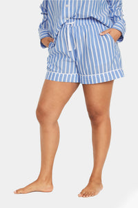 Thumbnail for High-Waisted Printed Pajama Shorts for Women -- 4-inch inseam