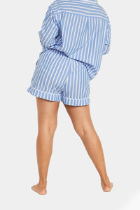 Thumbnail for High-Waisted Printed Pajama Shorts for Women -- 4-inch inseam