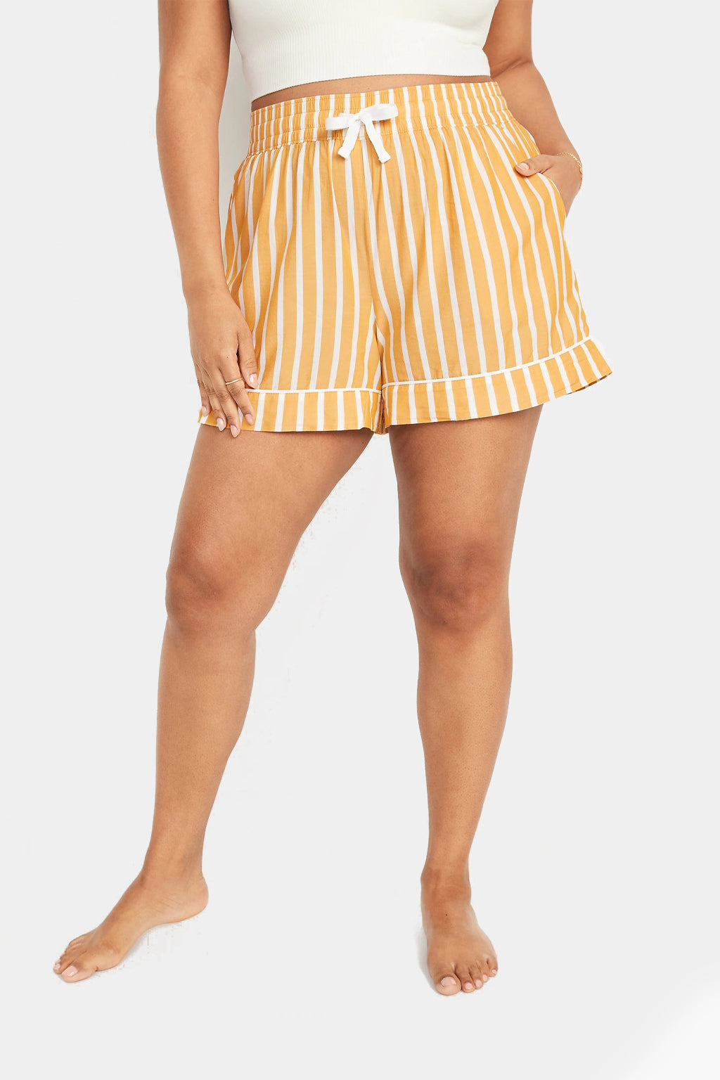 High-Waisted Printed Pajama Shorts for Women -- 4-inch inseam