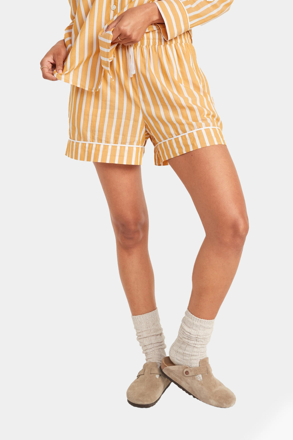 High-Waisted Printed Pajama Shorts for Women -- 4-inch inseam