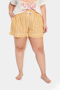 Thumbnail for High-Waisted Printed Pajama Shorts for Women -- 4-inch inseam