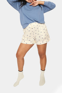 Thumbnail for Old Navy -High-Waisted Printed Pajama Shorts for Women -- 4-inch inseam